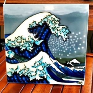 Great Wave Kanagawa Hokusai Tile Art